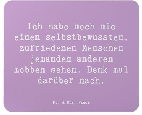 Mr. & Mrs. Panda Mauspad Spruch Mobbing bewältigen - Geschenk, Selbstbewusstsein, Vertrauem, Designer Mauspad, Denk mal darüber nach, Hoffnung,