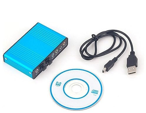 LEJIAJU Carte son externe 5.1/7.1 6 canaux Surround USB adaptateur avec SPDIF Digital pour jeux/musique théâtre