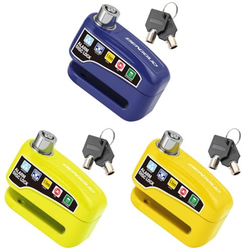 JUCHRZEY Motorrad Alarm Rad Scheibenbremse Schloss Wasserdichtes Vorhängeschloss for Fahrrad (Blau)