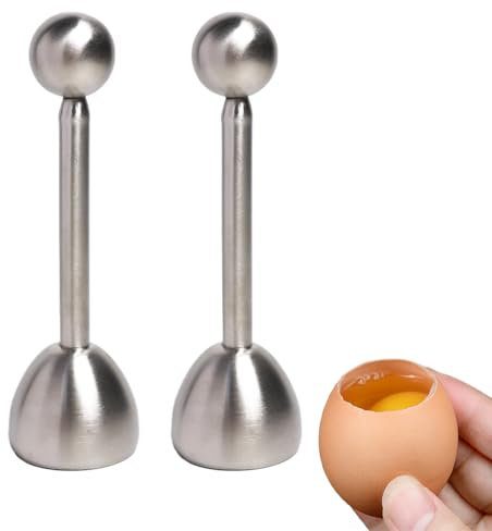 Kellegour 2 Piezas Abridor de Huevos de Acero Inoxidable,Cortador de Cáscara Acero Inoxidable,Abridor Separador de Cáscara de Huevo de Acero Inoxidable,para Abrir Huevos