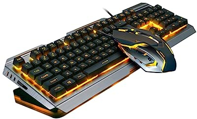 OSALADI Clavier USB Mécanique Rétroéclairé LED avec Kit Souris Gamer Design Stylé et Clavier Gaming Ergonomique pour Usage Quotidien