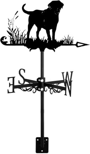 BGFYUSF Wetterfahne aus Metall， große Hunde， Tiere， Ornament， Windfahne， Wetterhahn mit Dachmontage für Gartendekoration， Bauernhaus， Außen-Windrichtungsanzeiger，，Dog A