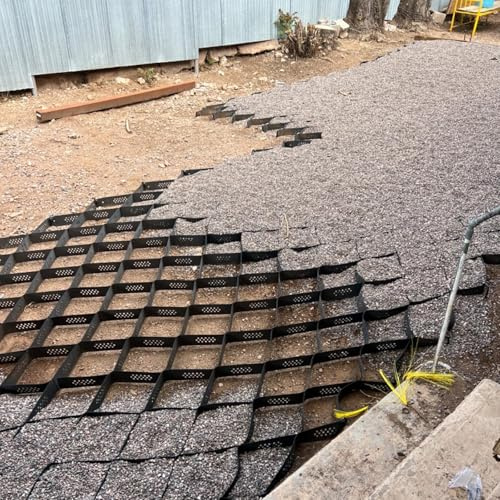 Stabilisateur Gravier Gazon Dalle Stabilisatrice Dalles De Gravier En PEHD Pour Aires De Stationnement, Tapis De Stabilisation Perméable Au Sol À Expansion En Nid D'abeille Avec Trou De Drainage Pour