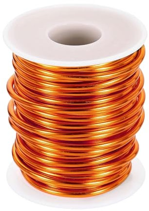 sourcing map 9 Gauge Aluminum Craft Wire 3.0mm 33ft Flexible Bendable Anodized Metal Jewelry Sculpting Wire for Jewelry Making Modelling Craft DIY, Orange