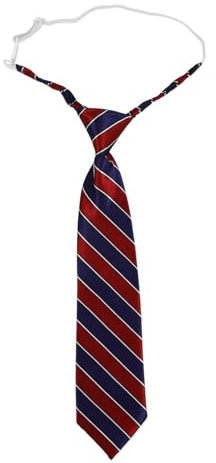 Veemoon Vorgebundene Schülerkrawatte Polyester Verstellbar Mit Elastischem Band Klassenzubehör Jugend Schuluniform Jungen Mädchen Elegantes Streifenmuster