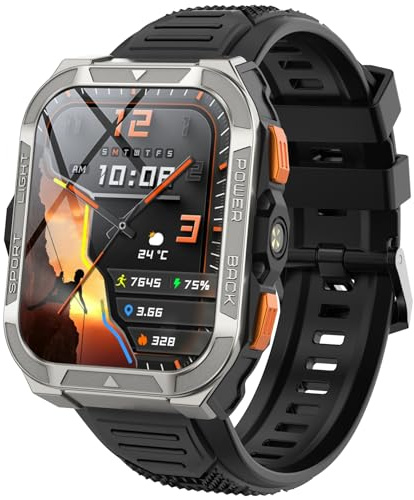 Blackview Military Smart Watch for Men, GPS & Compass, 900mAh Battery, Health Monitor, IP68 Waterproof Watch for iOS Android
