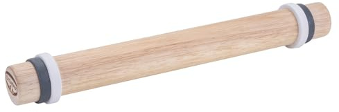 Dr. Oetker Rollholz inkl. Distanzringen – Hochwertiges Teigroller Set aus FSC-zertifiziertem Gummiholz mit abnehmbaren Silikonringen für gleichmäßiges Ausrollen