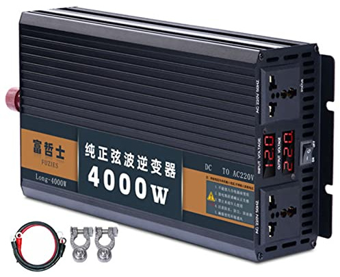 Inversor Onda Pura 4000W 5000W 5500W 6000W 7000W 8000W 9000W 10000W 12000W Inversor De Corriente Convertidor De CC De 12V 24V 48V 60V A Ca De 220V 230V Transformador Voltaje para Camping,Hogar,Viaje(4