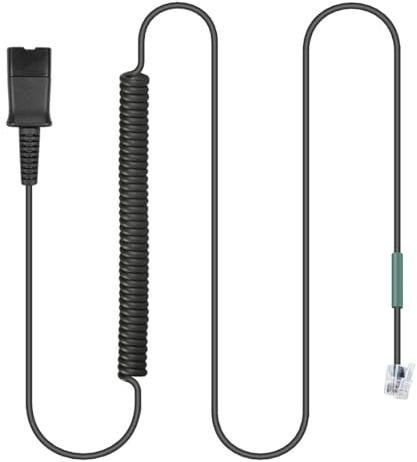 U10P RJ9 Headset Adapter für Plantronics QD Headset Quick Connect Kabel | Kompatibel mit Polycom VVX411 VVX410 VVX311 Avaya 1408 BT Converse ShoreTel NEC Aastra Mitel Nortel Festnetztelefone