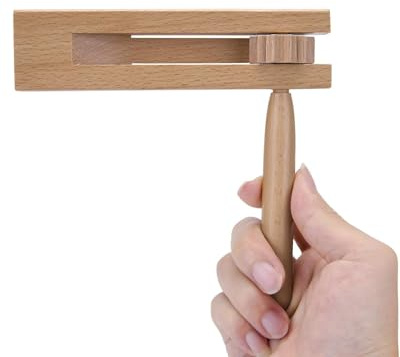 FUGLUS 1 pièce Crecelle en Bois, Jouets à Cliquet Manuels pour Enfants, Crecelle Enfant, Instruments de Musique Enfant, Créateur de Bruit à Cliquet en Bois, Bon pour Les Parties de Jeux