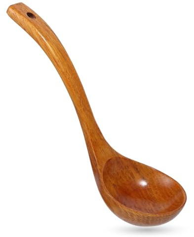 Suppenkelle aus Holz, 27cm Länge Holz Löffel Große Größen Natürlich Langer Griff Holzlöffel Suppenlöffel Breilöffel (Tiefer und Größer)