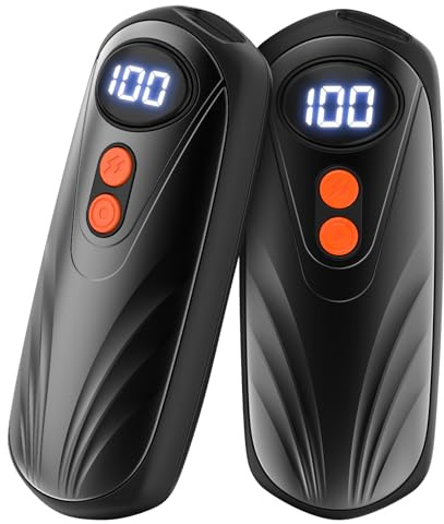 SFGSUP Chauffe Main Rechargeable 2 Pack, Chaufferette Main Reutilisable 6000 mAh Ultra Léger et Fin, 5 Niveaux de Chauffage, Portable pour Plein Air-Camping-Randonnée, Cadeau pour Hommes et Femmes
