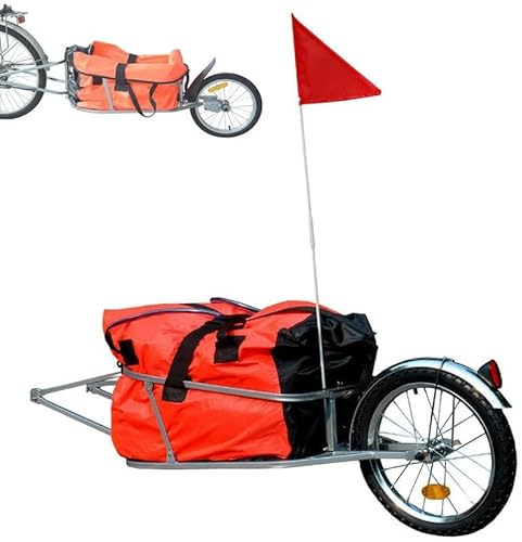 Remolque de carga para bicicleta, capacidad de 30 kg, cubierta de tela duradera, ideal para transportar mercancías, herramientas, plantas y comestibles, diseño espacioso para cargas pesadas