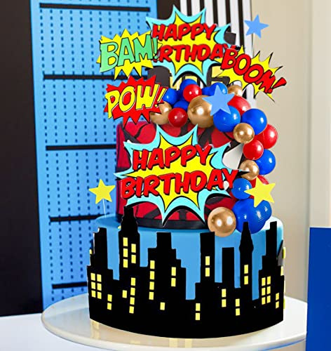 JeVenis Superhero Birthday Cake Decoration Superhero Party Favors | Cupcake Cake Decorations Superhero Cake Decoration Superhero Birthday Party