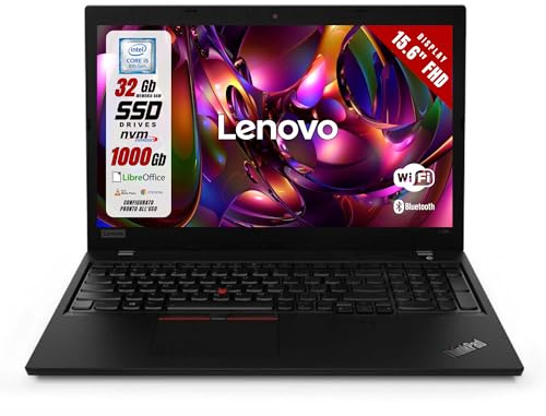 Lenovo ThinkPad Notebook - Intel i5-8265u 4 Core 1.6Ghz - Display 15.6” FHD - Ram 32Gb SSD 1000Gb - Win11 Pc Portatile Pronto all’uso (Ricondizionato)