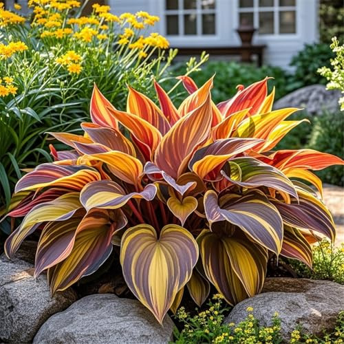 Radici selezionate di hosta,Bulbi di hosta,miste,resistenti al freddo e alla siccità,adatte per la decorazione di giardini e balconi-2 Rizoma-H