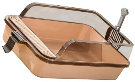 LAIOUSN Caja de arena gruesa con control de gatos, conejos, no se pega, superficies lisas, portátil, bolsa de almacenamiento para excrementos, caja de arena cubierta desmontable