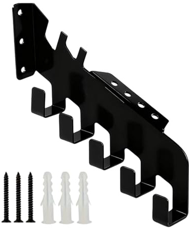 Kettensägenaufbewahrung, Wandhalterung, mit 5 Haken, robuster Kettensägen-Wandaufhänger, zum Schärfen von Feile, Gartenhaus, Keller, Studio, Werkstatt