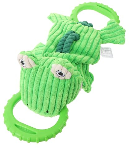 Didiseaon Pet Pull Toys Frog Dog Toy for Dogs Aggressive Chewing Tug of War Teeth Cleaning