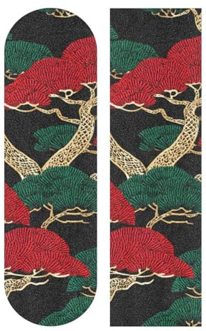 BCFHRGT Griptape im japanischen Stil, Baum-Design, Rolle für Skateboard, blasenfrei, Fusion-Scooter-Griptape, 83 x 22,9 cm, Antiderrapante für Roller