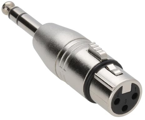 kenable XLR Buchse auf 6,35mm Klinke Stereo Adapter Vollmetall Konverter XLR Female auf Stereo Jack Plug