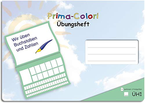 Prima-Colori Übungsheft - ÜH1 - perforiert - 5 Feldgrößen - TimeTEX - Format: 195 x 240 mm - Schreiblern-Heft - 92332