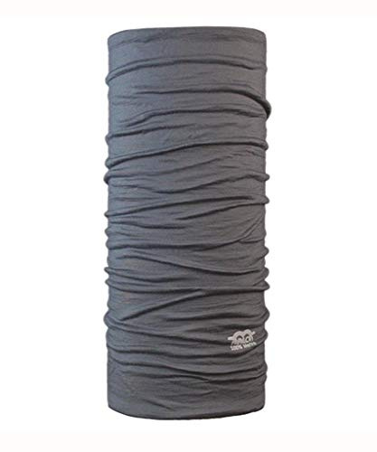 P.A.C. Merino Wool Multi Anthrazit Multifunktionstuch - Merinowoll Schlauchtuch, Halstuch, Schal, Kopftuch, Unisex, 10 Anwendungsmöglichkeiten