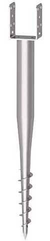 Gartenwelt Riegelsberger 8 Stück (1 Karton) Bodenhülse U-Fix 71 (Eindrehbodenhülse für Kanthölzer, Pfostenträger, Länge 670 mm, für Holzgröße 70 / X mm) 21074, feuerverzinkt