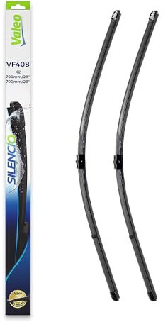 VALEO Silencio Escobilla - VF408 - Kit de Alto Rendimiento, Visibilidad Superior en Carretera, Fácil Instalación, Hojas Planas Originales de 700mm/700mm - Delanteras - Juego de 2 Escobillas - 574317