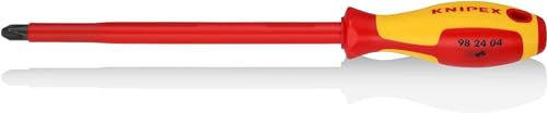 KNIPEX Schraubendreher, VDE-geprüft 320 mm, 98 24 04 | Geeignet für Kreuzschlitzschrauben Phillips isolierender Mehrkomponenten-Griff
