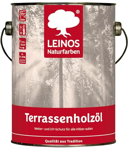 LEINOS Terrassenholzöl 236 | 2,5 Liter | Hochwertiges Holzöl für außen | Für Terrassen, Zäune, Kinderspielgeräte | Farbton: farblos | Tiefer Holzschutz & leichte Anwendung