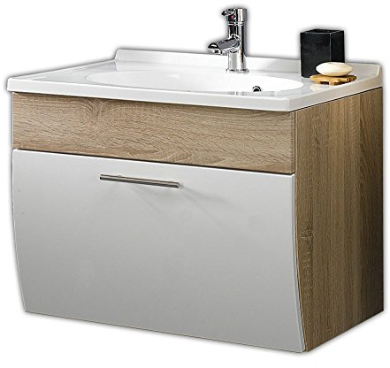 Posseik Salona Lavado Espacio, Sonoma/Roble/Blanco, 70 x 49.5 x 51 cm