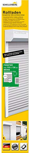 Schellenberg 20081 Vorbaurolladen Komplett-Set für Fenster zum selbst montieren - 110 x 130 cm, Rolladen mit 45° Vorbaukasten, Aussenrolladen inkl. Führungsschienen, Rolladenpanzer Kunststoff etc.