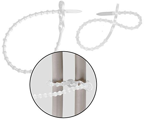 MASHPAPER Wiederverwendbare Kabelbinder, transparent - 240 mm lang | 1.000 Stück, transparente Rasterschlaufen mit 180N Anzugskraft, robust & vielseitig einsetzbar, 3,9 mm Durchmesser, 694224