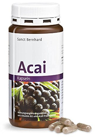 Açai 500mg – 180 Cápsulas | Antioxidante Natural para Vitalidad y Bienestar – Con Vitamina B2 | Bayas de Açai en Cápsulas para Adultos – Para 3 meses