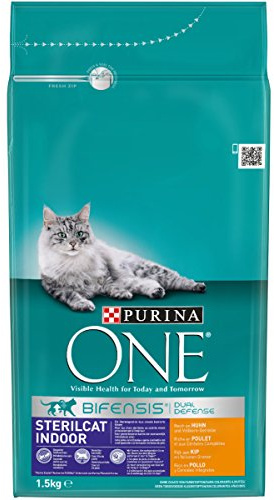 Purina ONE Sterilicat Bifensis Trockenfutter für sterilisierte Katzen, reich an Huhn, 1,5 kg