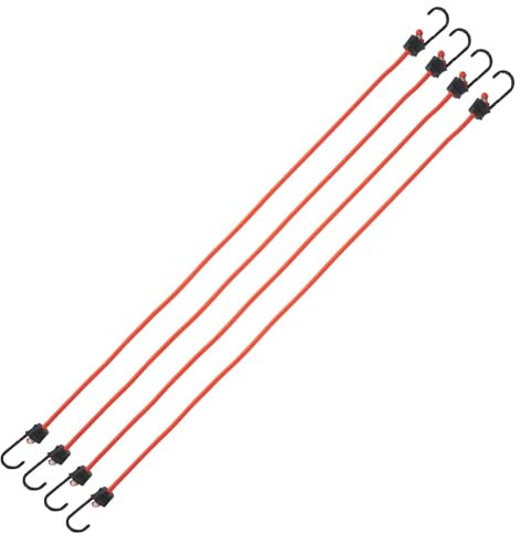 Keeper - 36” Bungee Cord with SST Hooks, 4 Pack - UV And Weather-Resistant