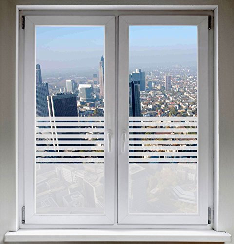 INDIGOS UG Fensterfolie Sonnenschutz Sichtschutzfolie Glasdekorfolie Stripes satiniert Blickdicht - 500-2000 mm - Dekoration Sonnenschutz Folie - selbstklebend - matt - für Fenster