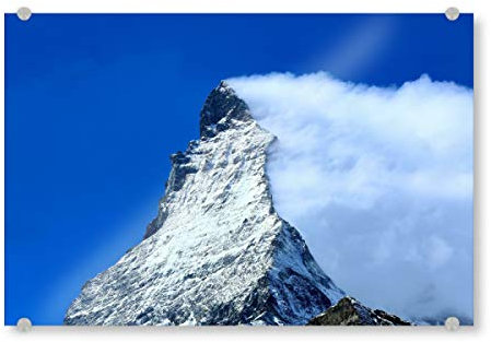 artboxONE Acrylglasbild 30x20 cm Natur Matterhorn Bild hinter Acrylglas - Bild Alpen Autofrei Berg