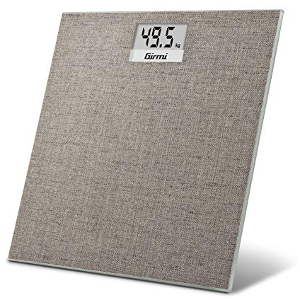 Girmi BP28 - Báscula personal de vidrio, efecto tejido, electrónica, 100 g/150 kg