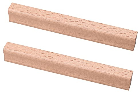 Holz Möbelgriffe Holz Schrank Griffe 2 Stück Möbelknauf Schubladengriff Holzgriffe,für Küchenschrank,Kommoden,Möbel Zieht,Dekoration,Holzfarbe (Hole distance:320mm)