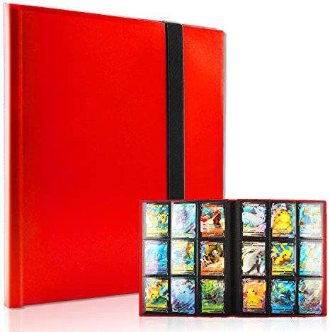 Album di Carte Collezionabili, Porta Figurine, Album per Cartes da Collezione, Raccoglitore Cartes Album, Figurina Album Carte Può Contenere Fino a 360 Carte, 31x25x2cm (Red)