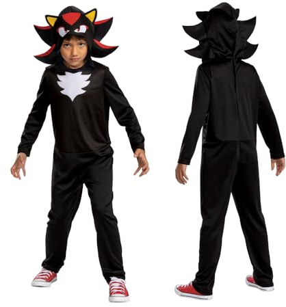 SEGA Sonic Prime - Costume Shadow Enfant avec Détails Fidèles - Taille XS (3-4 Ans) - Licence Officielle SEGA - Déguisement Garçon pour Halloween, Carnaval ou Jeu de Rôle