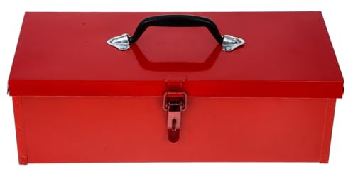 Housoutil Caja De Herramientas Metálica Portátil Caja De Almacenamiento De Herramientas Para El Hogar Contenedor De Almacenamiento Rojo 15.35 X 6.29 X 5.11 in Para Reparación Y Organización
