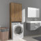 Homgoday Mobile per Lavatrice Rovere Marrone 64x25,5x190 cm, Armadio per Lavatrice, Mobile da Bagno Salvaspazio, Scaffale da Bagno