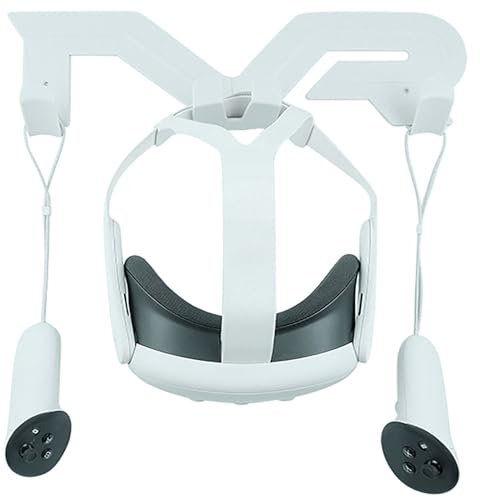 VR Headset und Controller Wandhalterung Aufbewahrung Ständer Haken (weiß) Kompatibel mit Quest3/Quest2/Quest Pro/Pico4 – Universal VR Headset Display Dock & Controller Wandhalterung