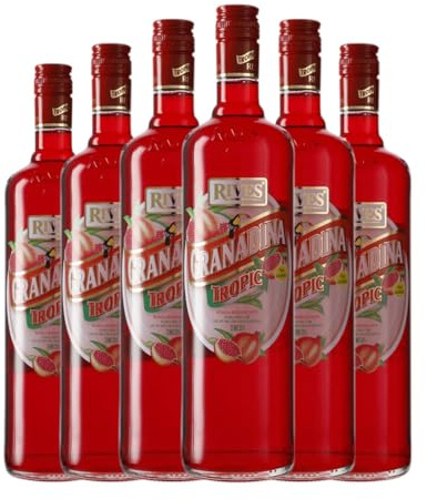 Licores Rives Granadina Botella Misil 1 L (Caja de 6 Botella Misil de 1 L)