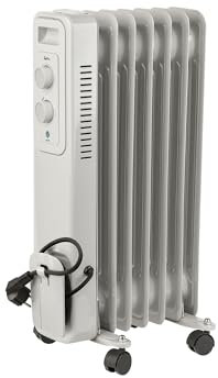 Jata JCRA2307 - Radiatore elettrico a basso consumo di olio a 7 moduli. 3 potenze di calore (600-900-1500 W) Massima sicurezza. Facile da trasportare