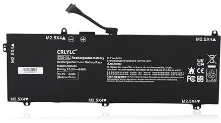 CRLYLC 15.2V 64Wh ZO04 ZO04XL Batería para portátil HP ZBook Studio G3 G4 Mobile Workstation Ultrabook Series 808450-001 808396-421 HSTNN-CS8C HSTNN-C88C HSTNN-LB6W HSTNN-KB6W Battery