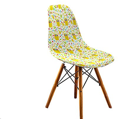 Hiseng Ostern Stuhlhussen, Schalenstuhl Bezug, Stretch Stuhlbezug für Skandinavische Stühle, Waschbar Hussen für Stühle, Stuhlbezüge für Hotel, Restaurant, Hochzeit, Partys Deko (8 Stücke,Gelb 2)
